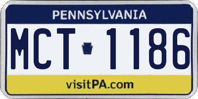 PA license plate MCT1186
