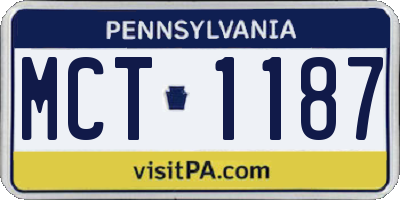 PA license plate MCT1187