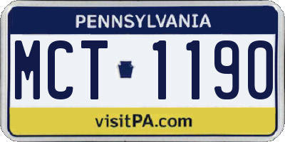 PA license plate MCT1190