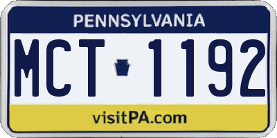 PA license plate MCT1192