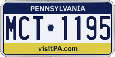 PA license plate MCT1195