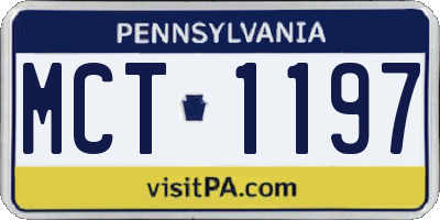 PA license plate MCT1197