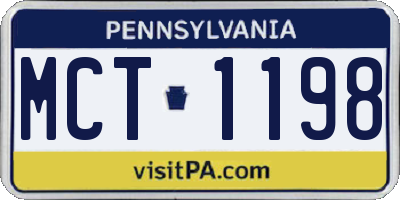 PA license plate MCT1198