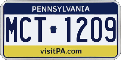 PA license plate MCT1209