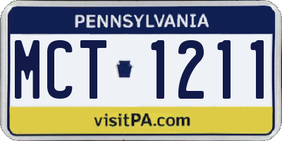 PA license plate MCT1211