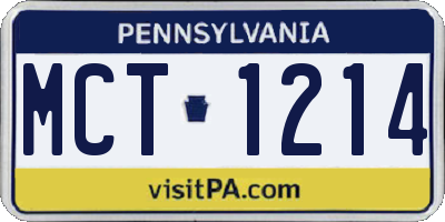 PA license plate MCT1214