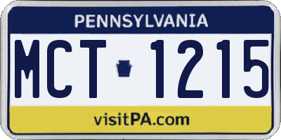 PA license plate MCT1215