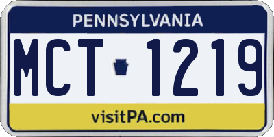 PA license plate MCT1219
