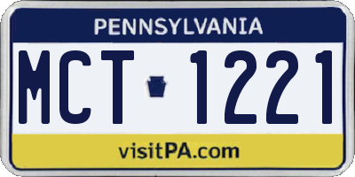 PA license plate MCT1221