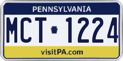 PA license plate MCT1224