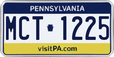 PA license plate MCT1225