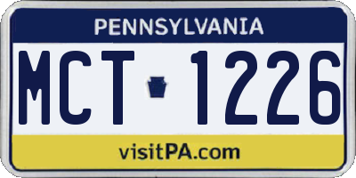 PA license plate MCT1226