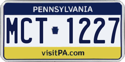 PA license plate MCT1227