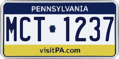 PA license plate MCT1237