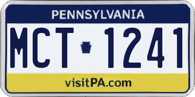PA license plate MCT1241