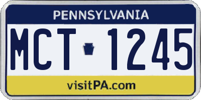 PA license plate MCT1245