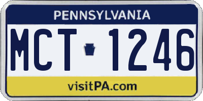 PA license plate MCT1246