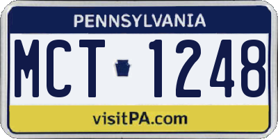 PA license plate MCT1248