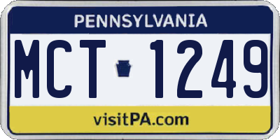 PA license plate MCT1249