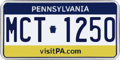 PA license plate MCT1250