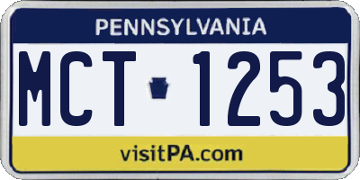 PA license plate MCT1253