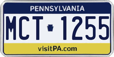 PA license plate MCT1255