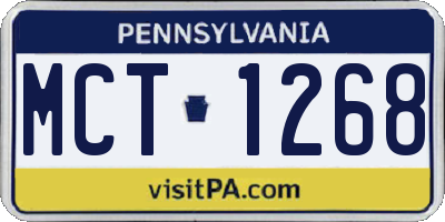 PA license plate MCT1268