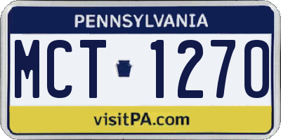 PA license plate MCT1270