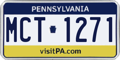 PA license plate MCT1271