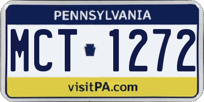 PA license plate MCT1272