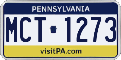 PA license plate MCT1273