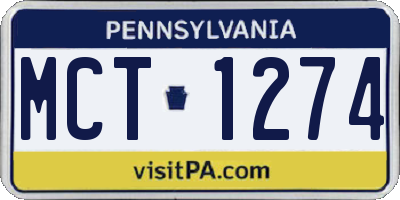 PA license plate MCT1274