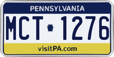 PA license plate MCT1276