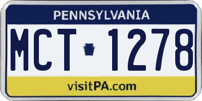 PA license plate MCT1278