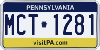 PA license plate MCT1281