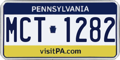 PA license plate MCT1282