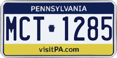 PA license plate MCT1285