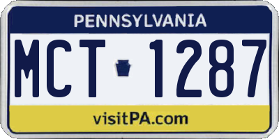 PA license plate MCT1287