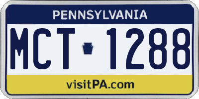 PA license plate MCT1288