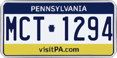 PA license plate MCT1294