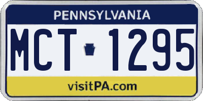 PA license plate MCT1295