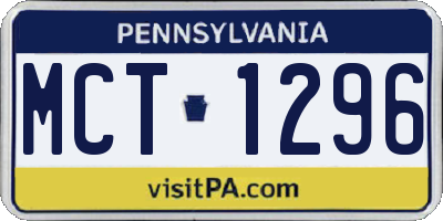 PA license plate MCT1296