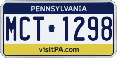 PA license plate MCT1298