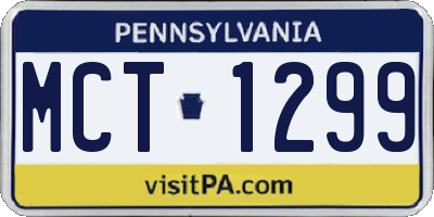 PA license plate MCT1299