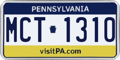 PA license plate MCT1310
