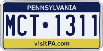 PA license plate MCT1311