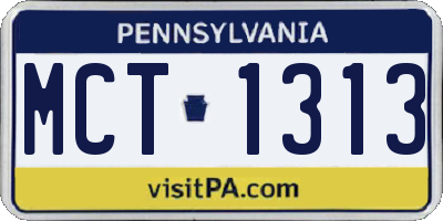 PA license plate MCT1313
