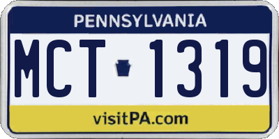PA license plate MCT1319