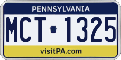 PA license plate MCT1325