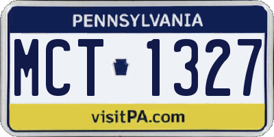 PA license plate MCT1327
